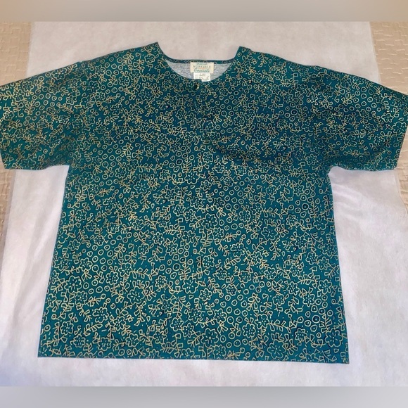 Green and Gold Patterned Shirt size L. Vintage - Picture 1 of 6